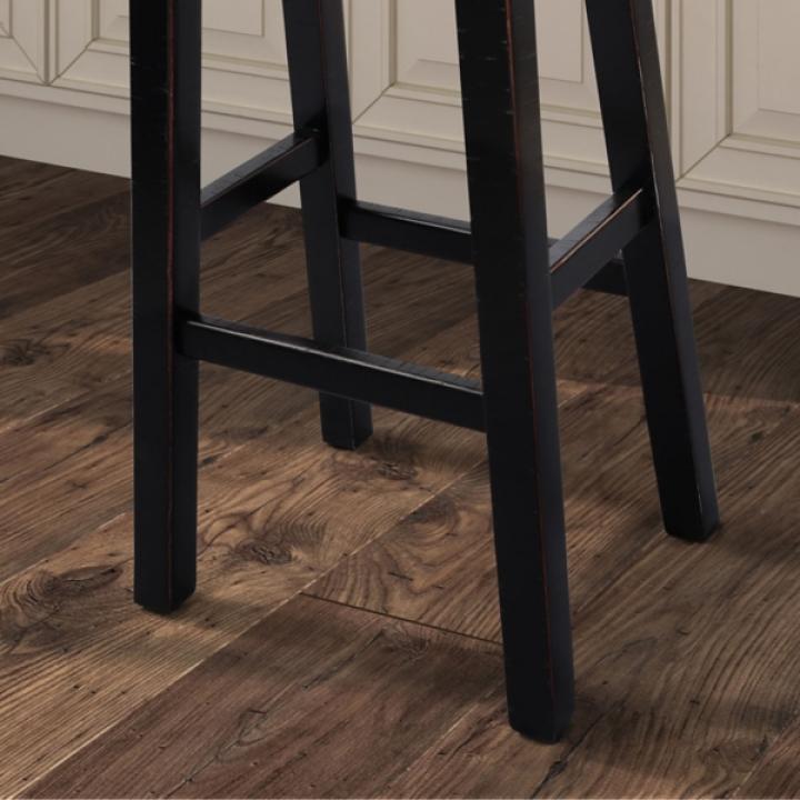 Black Backless Cooper Counter Stools, Set of 2