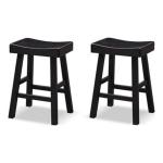 Black Backless Cooper Counter Stools, Set of 2