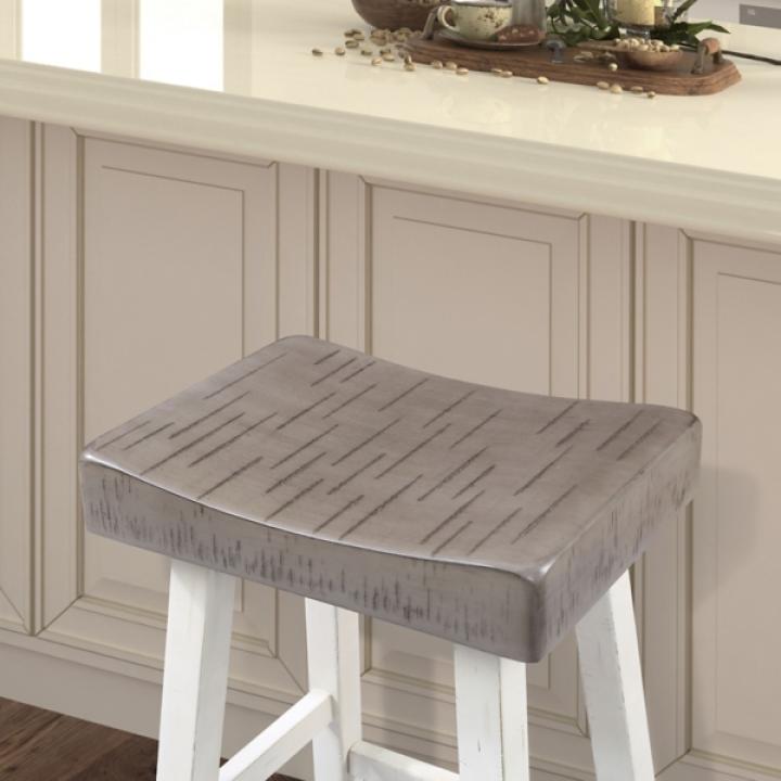 Gray & White Cooper Counter Stools, Set of 2