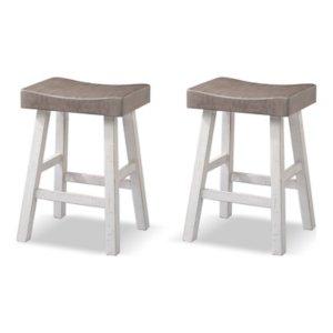 Gray & White Cooper Counter Stools, Set of 2
