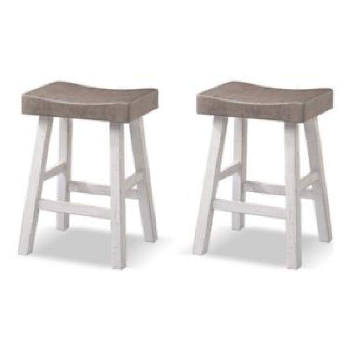 Gray & White Cooper Counter Stools, Set of 2