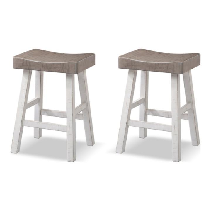 Gray & White Cooper Counter Stools, Set of 2