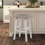 Gray & White Backless Cooper Bar Stools, Set of 2