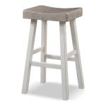 Gray & White Backless Cooper Bar Stools, Set of 2