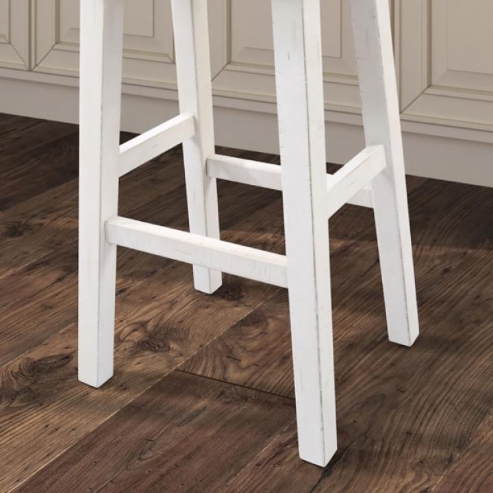 Gray & White Backless Cooper Bar Stools, Set of 2