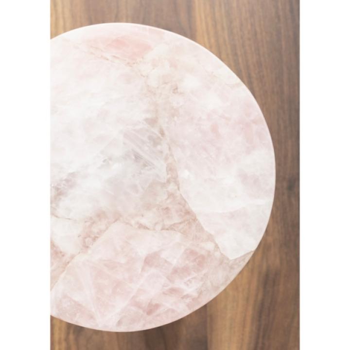 Gold and Natural Quartz Accent Table