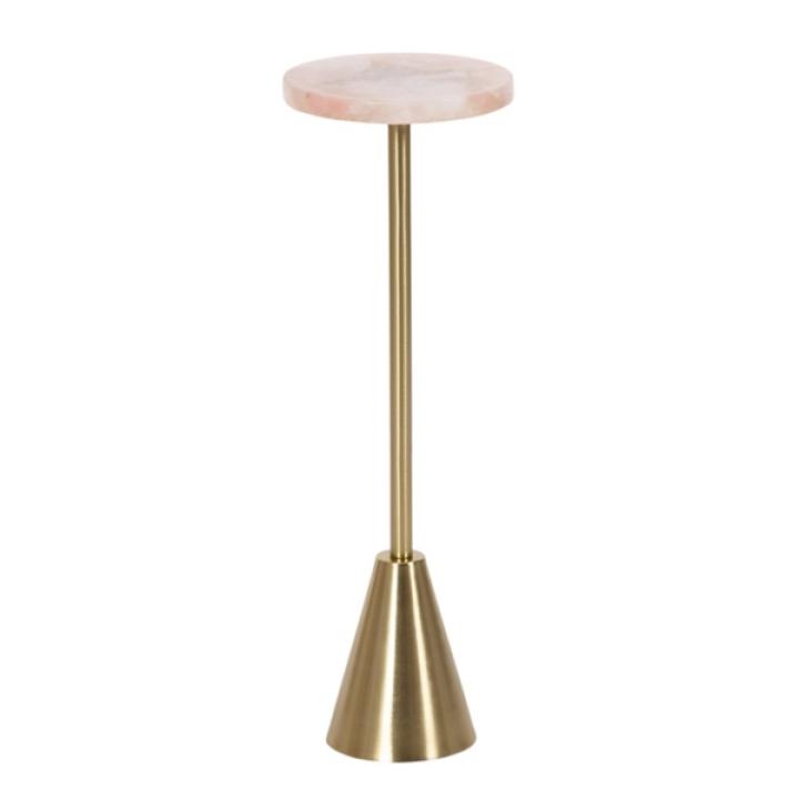 Gold and Natural Quartz Accent Table