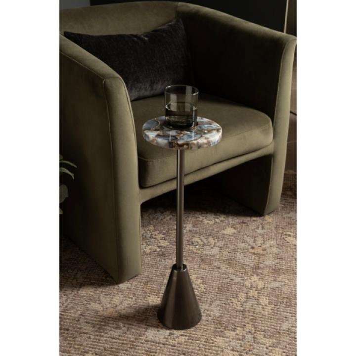 Maya Black Agate Accent Table