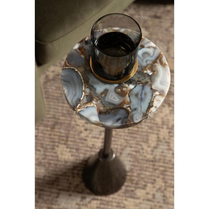 Maya Black Agate Accent Table