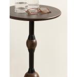 Brown Mango Wood Turned Leg Accent Table