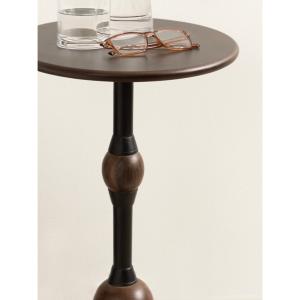 Brown Mango Wood Turned Leg Accent Table