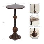 Brown Mango Wood Turned Leg Accent Table