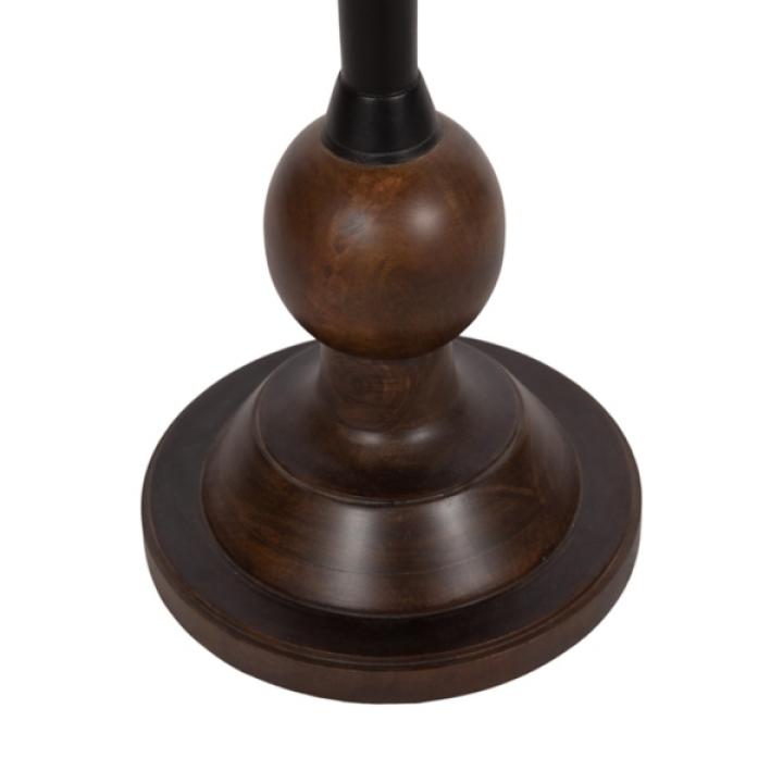 Brown Mango Wood Turned Leg Accent Table