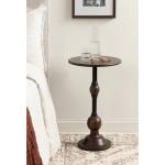 Brown Mango Wood Turned Leg Accent Table