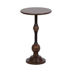 Brown Mango Wood Turned Leg Accent Table