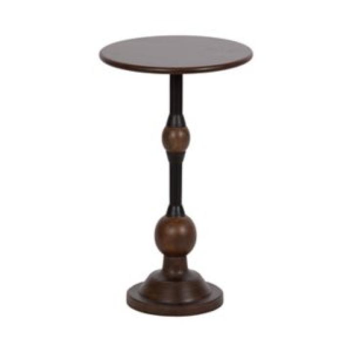 Brown Mango Wood Turned Leg Accent Table