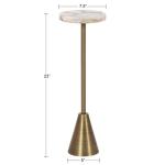 Brass and Gold Quartz Accent Table