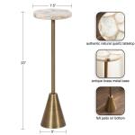 Brass and Gold Quartz Accent Table