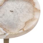 Brass and Gold Quartz Accent Table