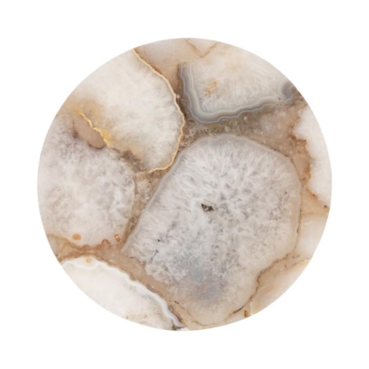 Brass and Gold Quartz Accent Table