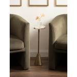 Brass and Gold Quartz Accent Table