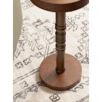 Rustic Brown Round Pine Wood Accent Table