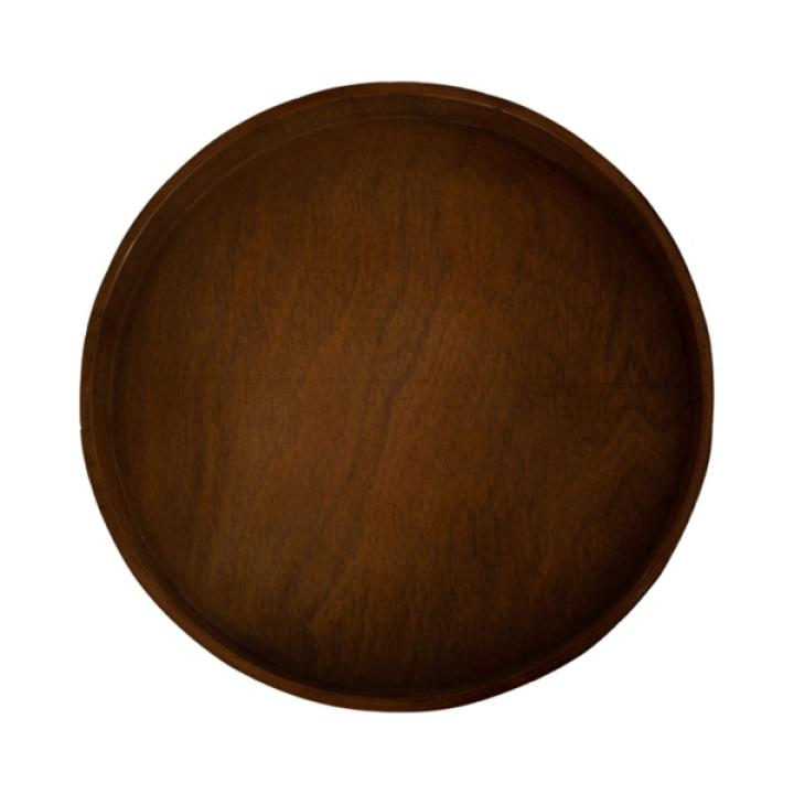 Rustic Brown Round Pine Wood Accent Table