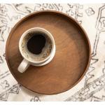 Rustic Brown Round Pine Wood Accent Table