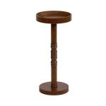 Rustic Brown Round Pine Wood Accent Table