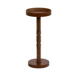 Rustic Brown Round Pine Wood Accent Table