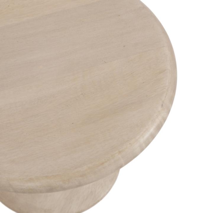 White Marble and Mango Wood Round Accent Table