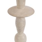 White Marble and Mango Wood Round Accent Table