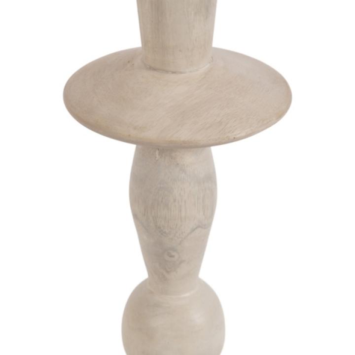 White Marble and Mango Wood Round Accent Table