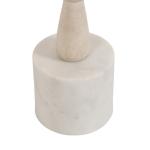 White Marble and Mango Wood Round Accent Table