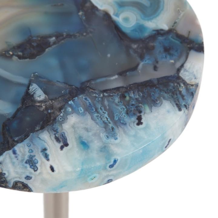 Maya Silver and Blue Agate Accent Table