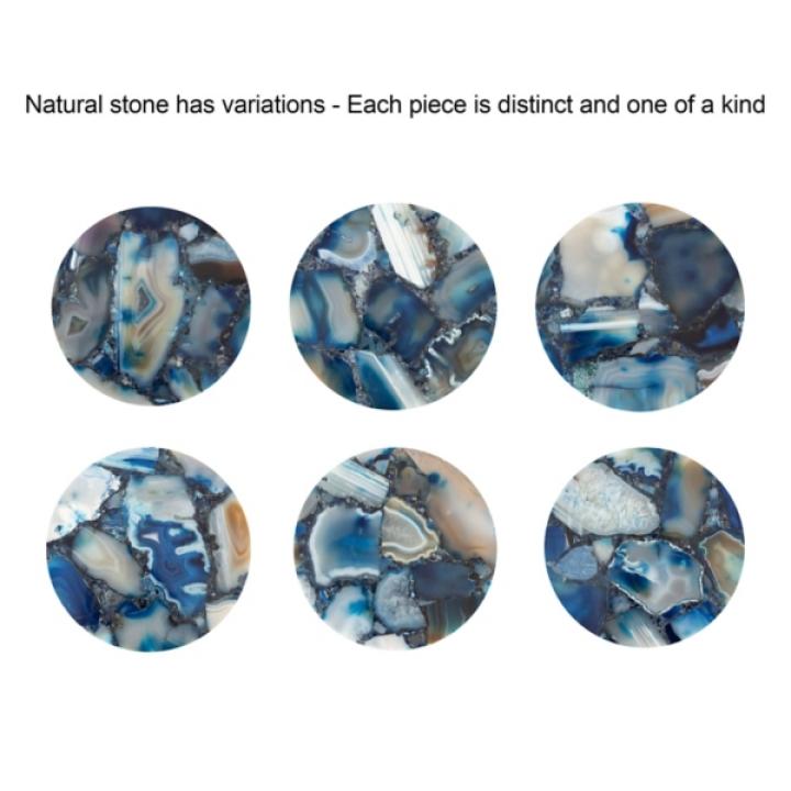 Maya Silver and Blue Agate Accent Table