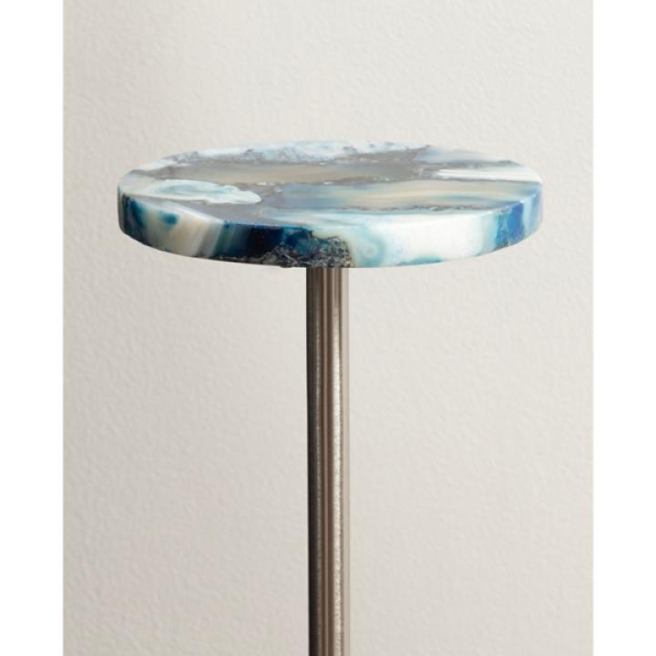Maya Silver and Blue Agate Accent Table