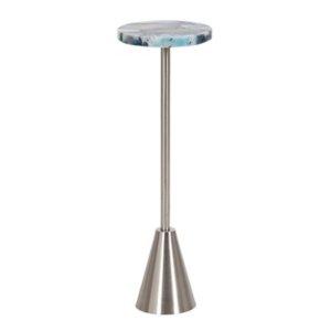 Maya Silver and Blue Agate Accent Table