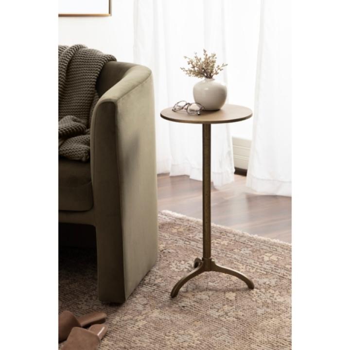 Brass Metal Tripod Accent Table