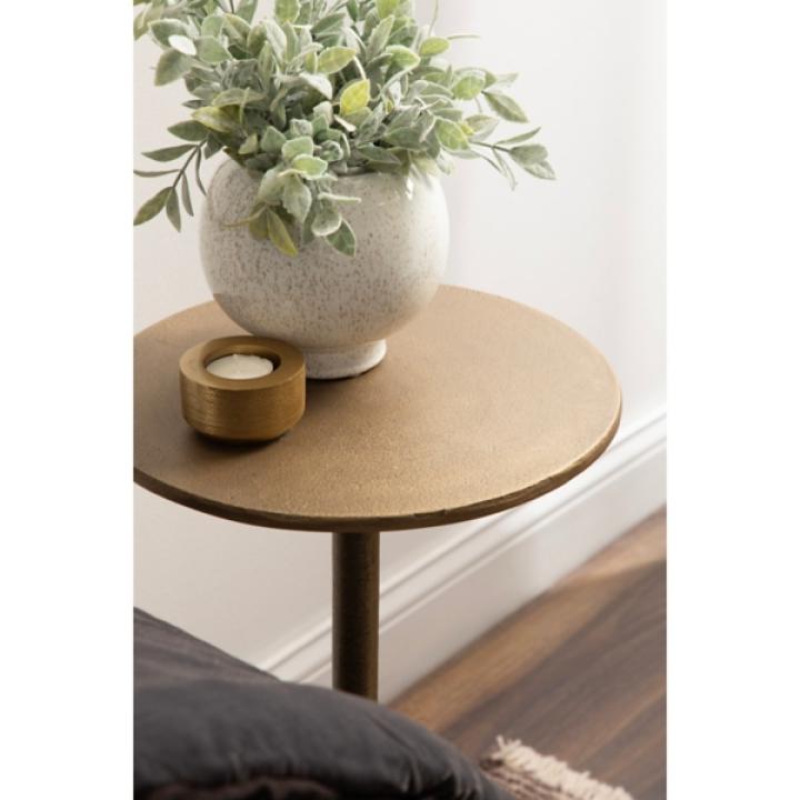 Brass Metal Tripod Accent Table