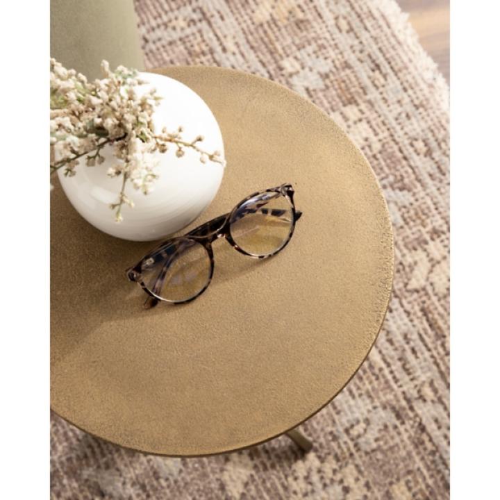 Brass Metal Tripod Accent Table