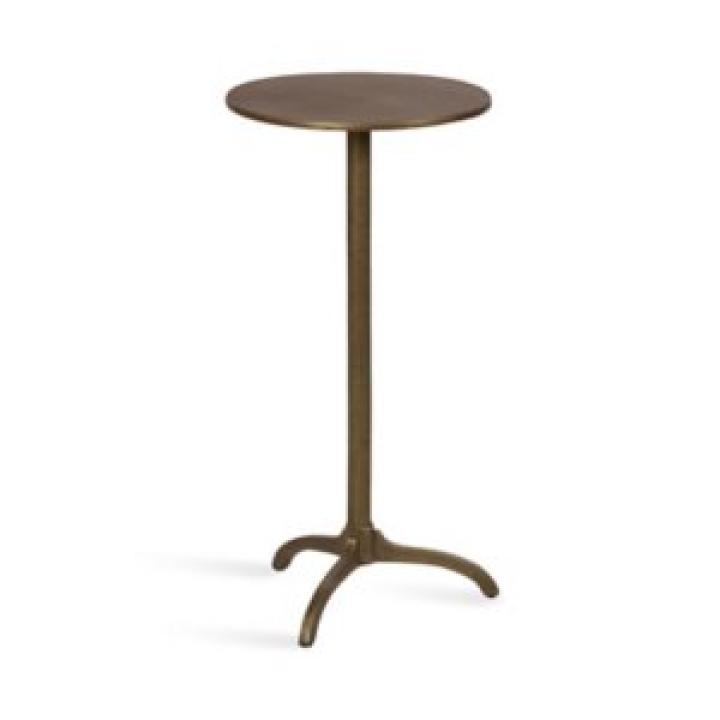 Brass Metal Tripod Accent Table