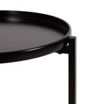 Round Black Metal Accent Tables, Set of 2