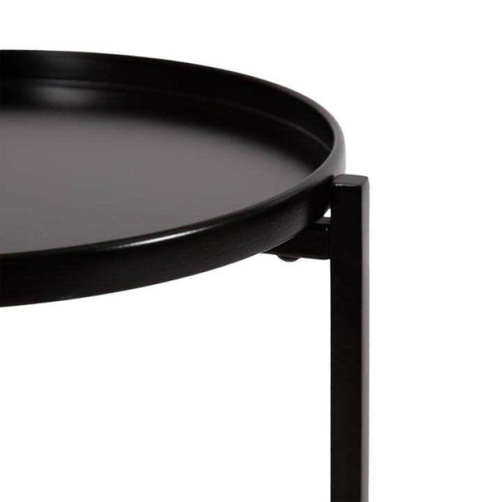 Round Black Metal Accent Tables, Set of 2