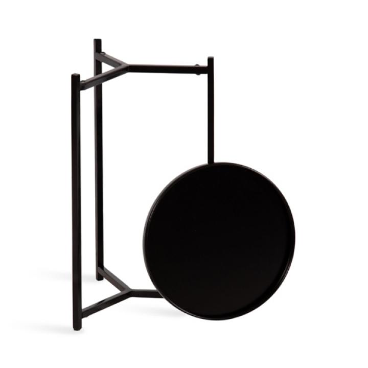 Round Black Metal Accent Tables, Set of 2