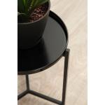 Round Black Metal Accent Tables, Set of 2