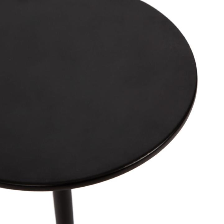Black Metal Teardrop Accent Table