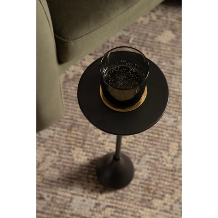 Black Metal Teardrop Accent Table