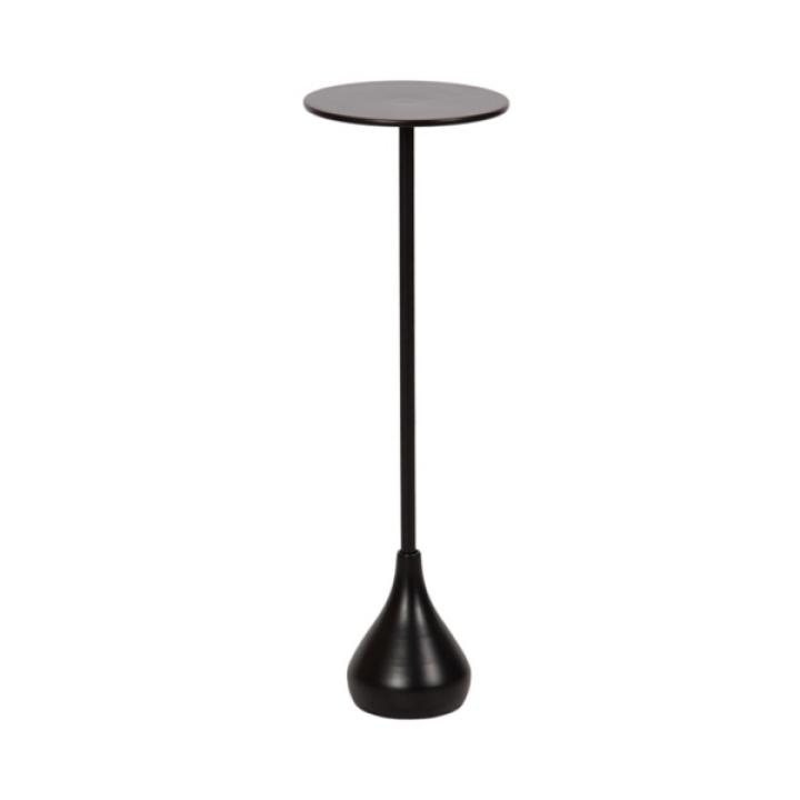 Black Metal Teardrop Accent Table