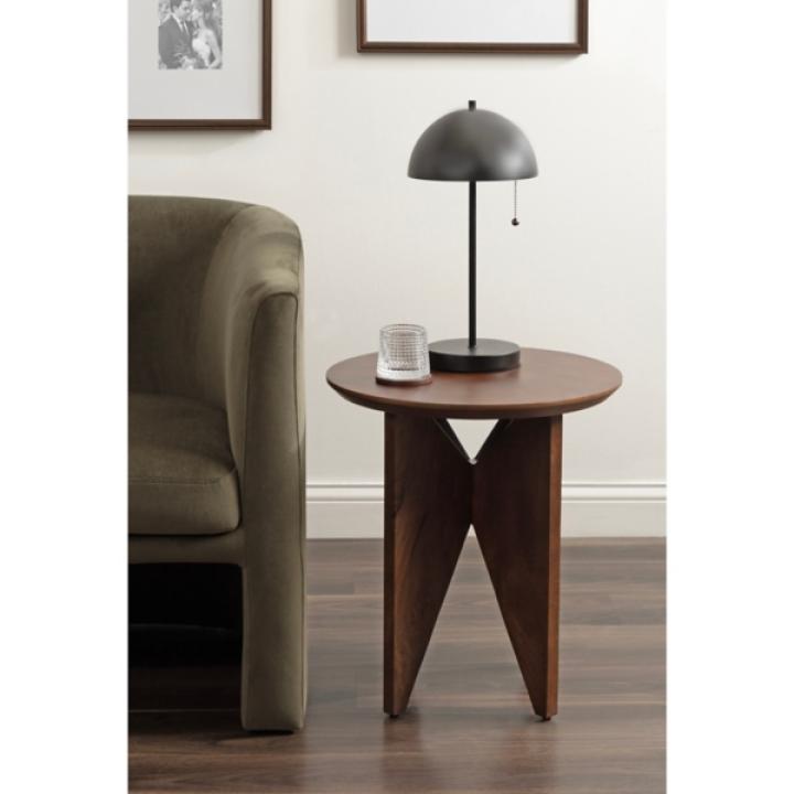 Kate and Laurel Brown Mango Wood Accent Table